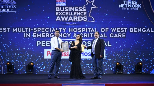 Department of Emergency & Critical Care wins Best Multi-Specialty Hospital Award at the Times Now Business Excellence Award East 2025. Dr. Indraneel Dasgupta, Clinical Director - Institute of Emergency Medicine and Trauma Care and Dr. Ranjan Dutta, Consultant Emergency Medicine receives the award on behalf of the department.