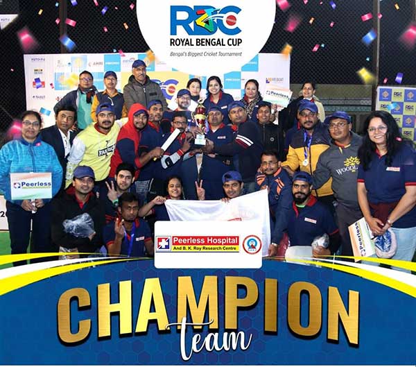 Team Peerless Hospital winners at The Royal Bengal Cup 2023 Cricket Tournament